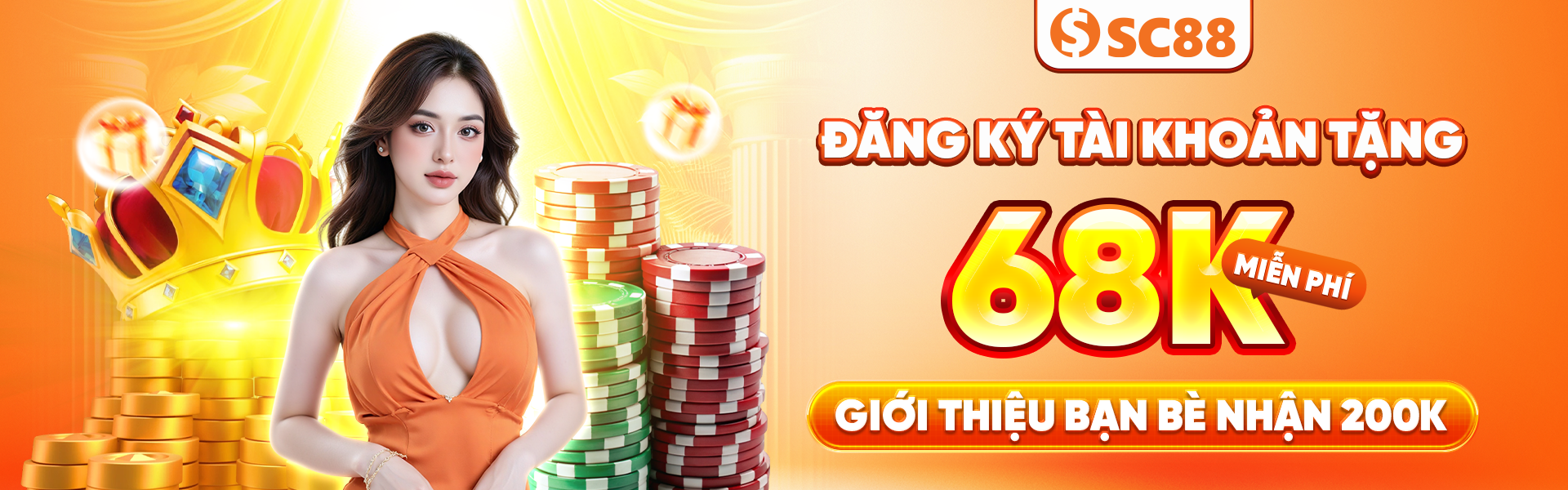 Đăng ký tài khoản SC88, tặng 68k miễn phí